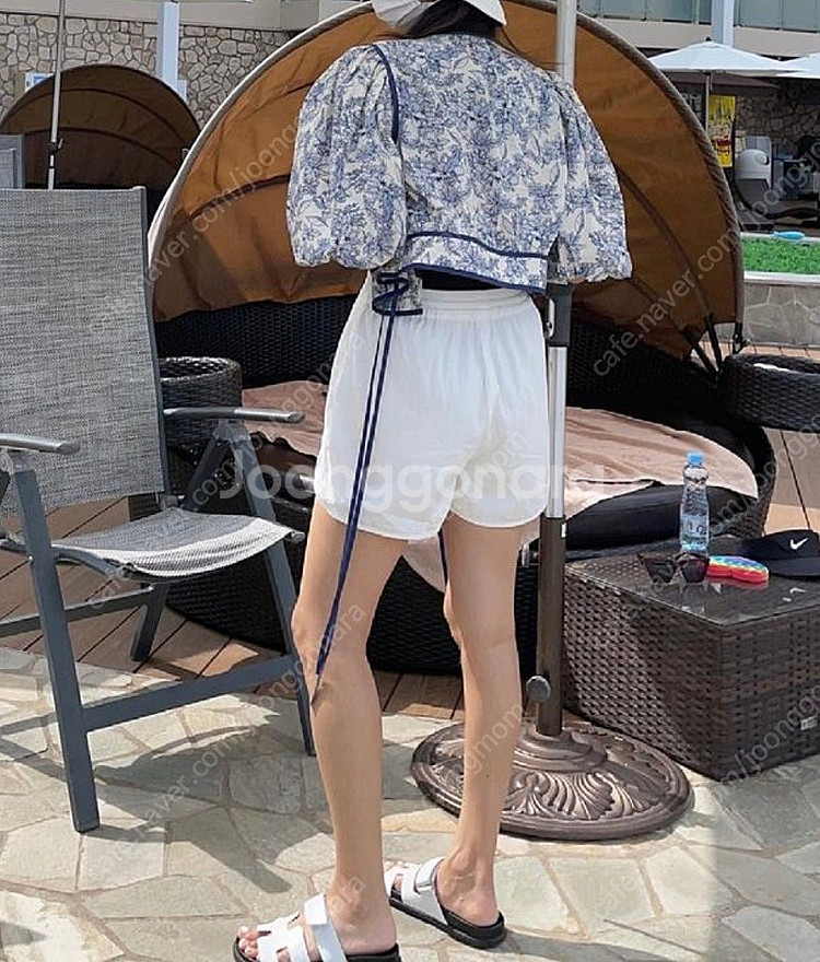 프루 플라워 반팔 블라우스--6