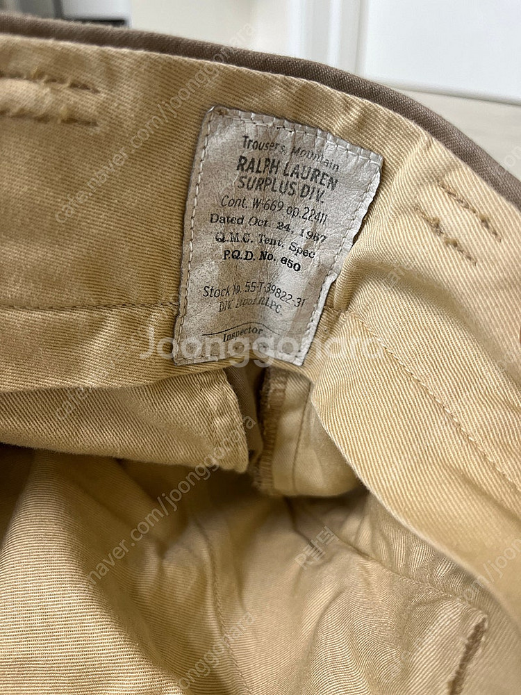 폴로랄프로렌 스트레이트레그 코튼 새틴 카고 팬츠 32X32사이즈 새제품 더블알엘,RRL,폴로,풀카운트,밀리터리,유틸...--9