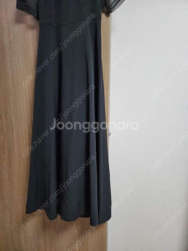 퍼프 시스루 설프웨딩 블랙드레스 원피스--6