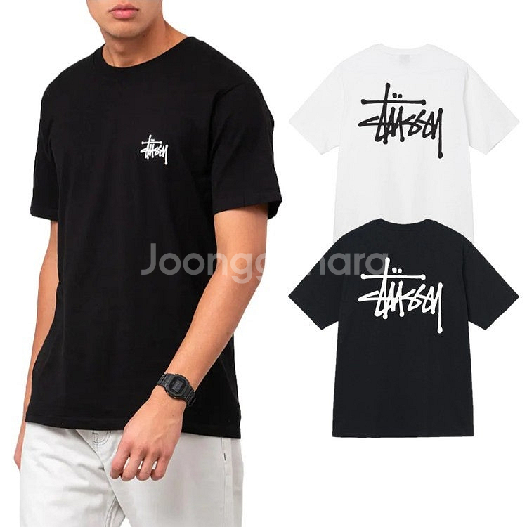 (새상품)스투시(STUSSY) 기본 반팔 라운드 티셔츠--1