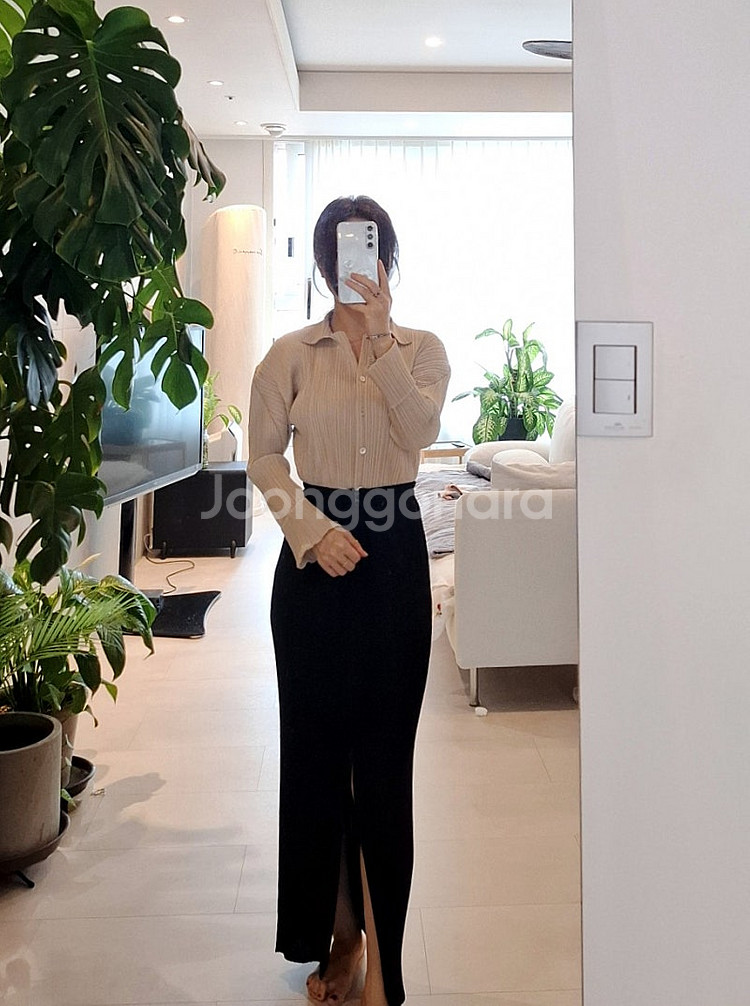 플리츠플리즈 베이지 셔츠형 카라탑 가디건 이세이미야케--9