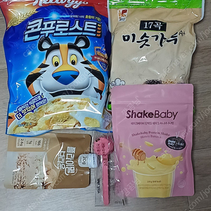 쉐이크베이비 단백질쉐이크 허니바나나맛 켈로그 콘푸로스트 뚜레반 미숫가루 플라이밀 미숫가루맛 호두 캐슈넛 피칸정과 오뚜기쨈 리고 땅콩버터 일괄판매