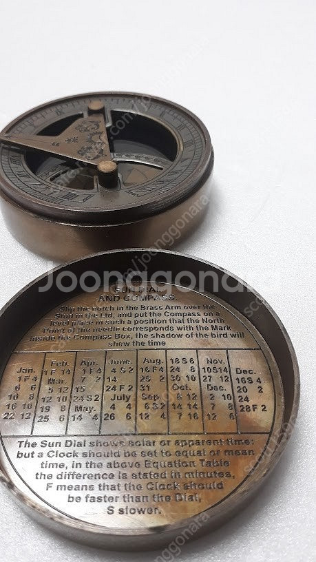 메리 로즈 영국 해군 전함 디자인 황동 해시계 나침반-...--2