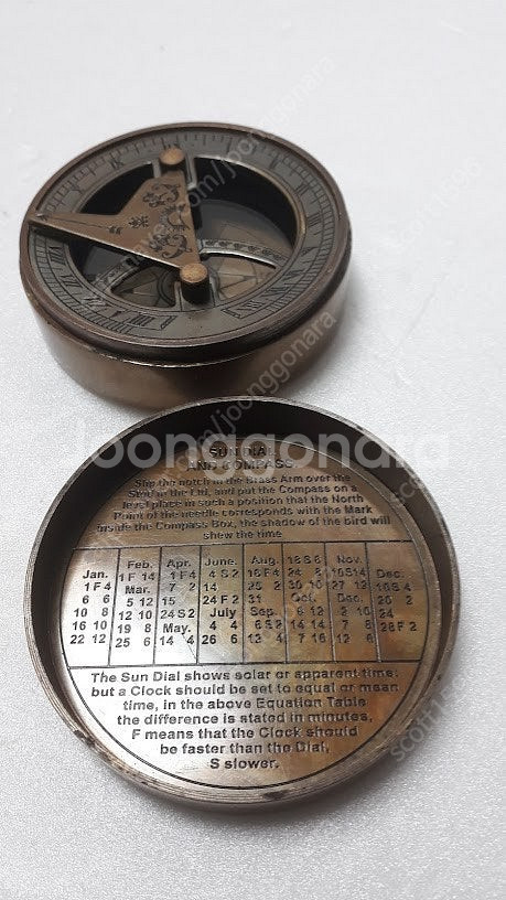 메리 로즈 영국 해군 전함 디자인 황동 해시계 나침반-...--3