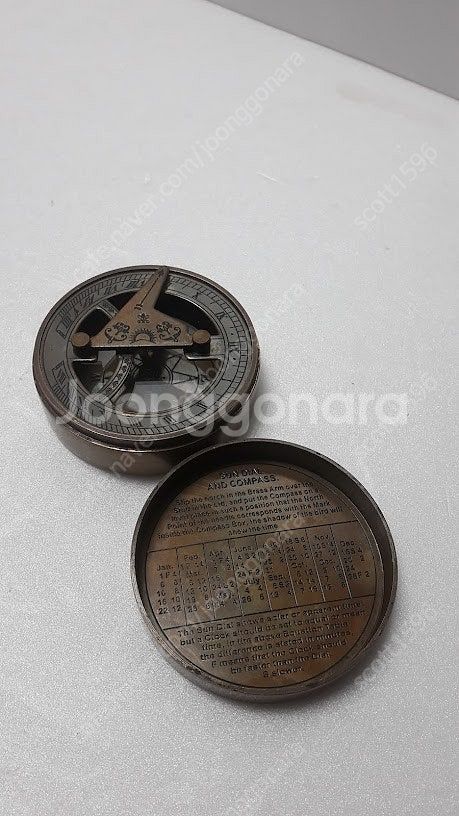 메리 로즈 영국 해군 전함 디자인 황동 해시계 나침반-...--5