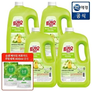 특가)트리오 사과식초 주방세제 퐁퐁 큰용기3Lx4통당+200mlx2팩 추가증정 무료배송14900원