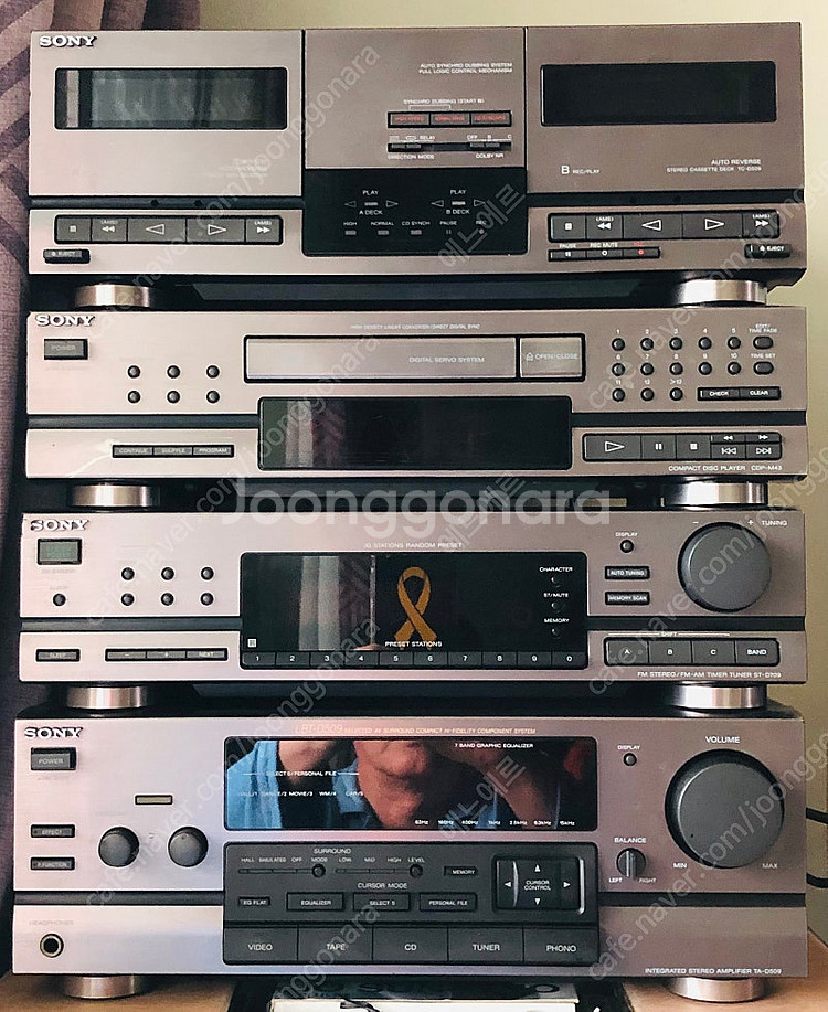 Sony cdp,인티,스피커,튜너,리모콘, Yamaha 카세트데크--0