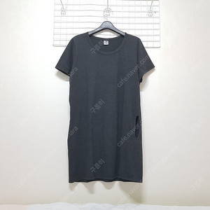 포켓 롱 반팔 티셔츠 원피스 차콜그레이 프리사이즈 롱티
