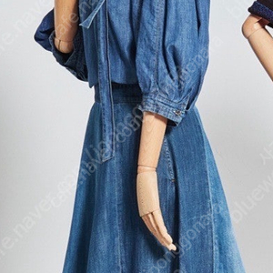 마인 워시드데님 타이 블라우스