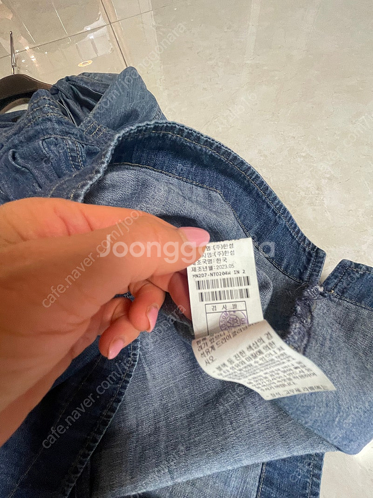 마인 워시드데님 타이 블라우스--3