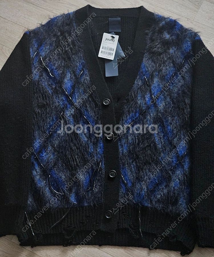 준지 24fw 아가일 모헤어 가디건 M--0