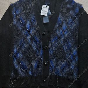 준지 24fw 아가일 모헤어 가디건 M