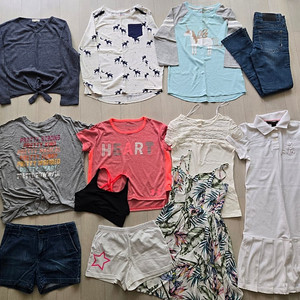 여아옷 12벌 일괄 5만원 140-150(타미힐피거, dkny, H&M, 트니위니, 기타 미국브랜드)