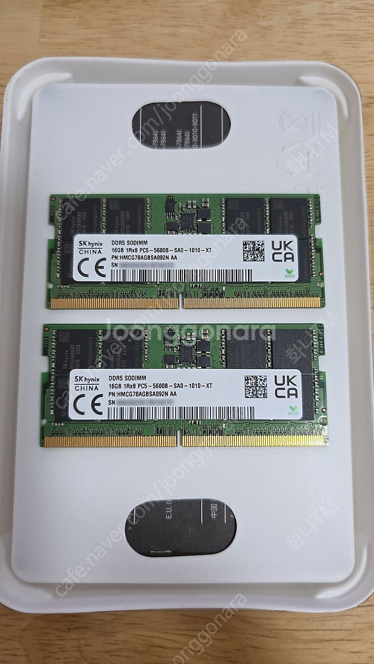 노트북용 SK 하이닉스 DDR5 5600 16GB 2개--0