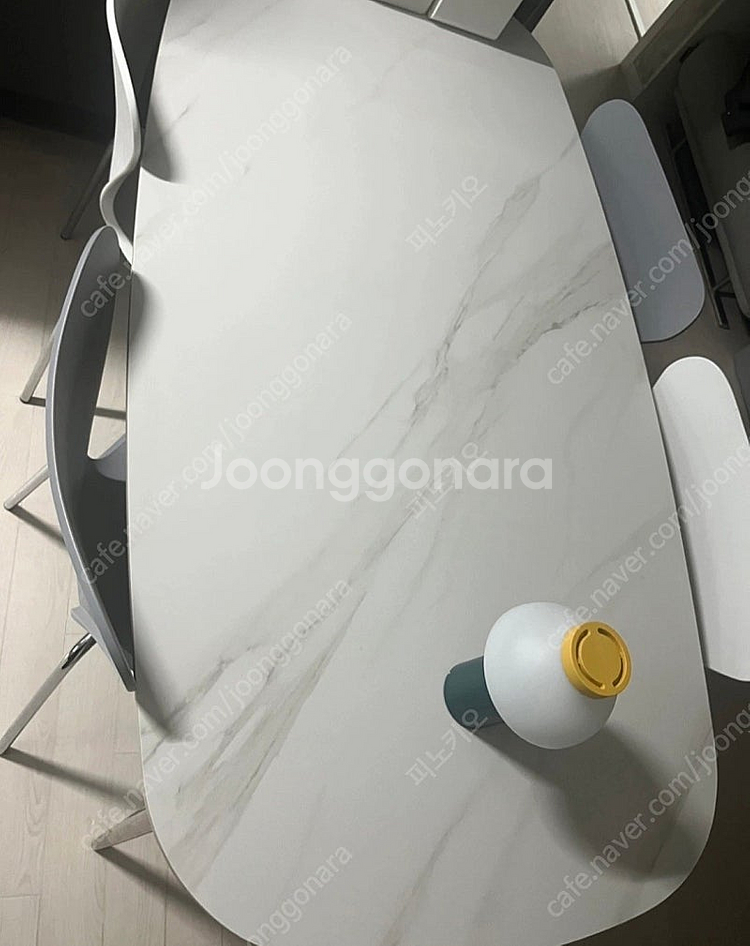 코넬 6인용 타원 세라믹 식탁(의자포함)--2