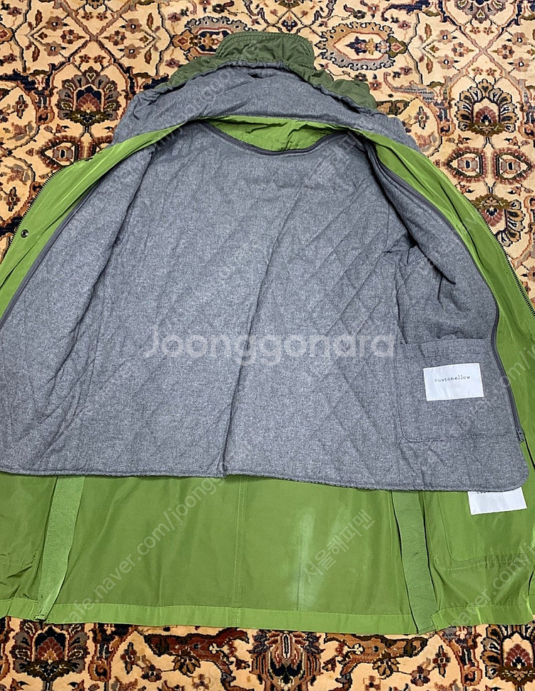 커스텀멜로우 (카키/그린) 봄가을 후드 사파리 헌팅자켓 야상 95사이즈--4