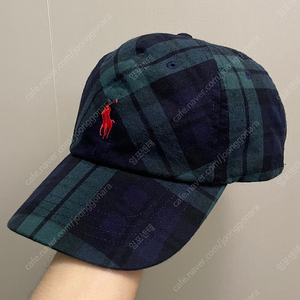 (F)POLO RL 폴로랄프로렌 블랙와치 타탄체크 그린 볼캡 모자