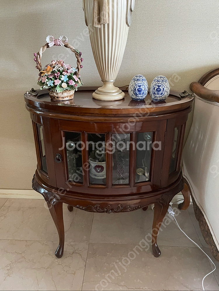 앤틱 원형 진열장 콘솔--4