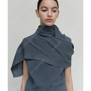 le17septembre COTTON BLEND KNIT TOP[BLUE] COTTON BLEND KNIT MUFFLER[BLUE]