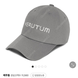베루툼 프론트 로고 스탠다드 볼캡 그레이 새상품