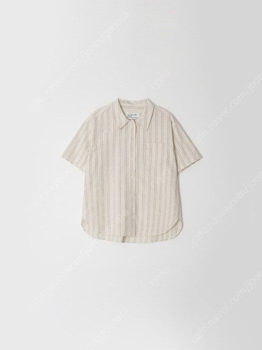 브렌다브렌든 flat striped shirts - beige--3