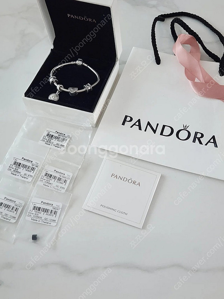 PANDORA 판도라 실버 팔찌 참 세트 정품--1