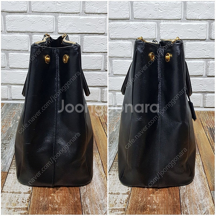 [정품] 프라다 금장 사피아노 토트백--6