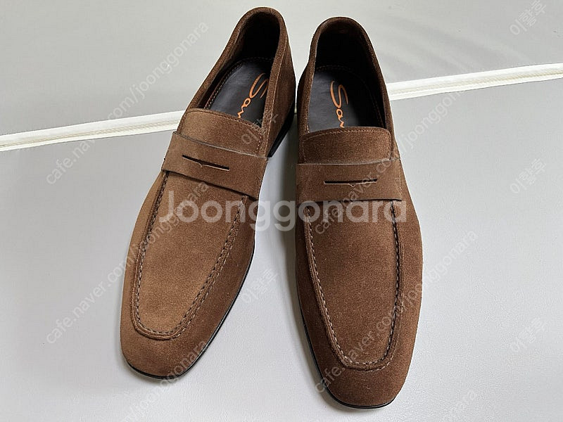 산토니 SANTONI 브라운 스웨이드 로퍼 265사이즈...--0