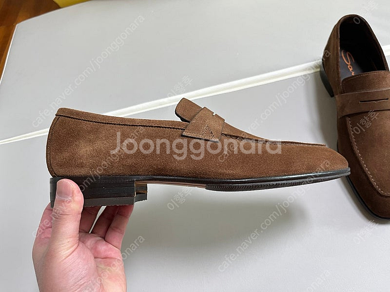 산토니 SANTONI 브라운 스웨이드 로퍼 265사이즈...--5