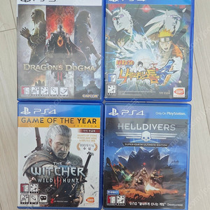 ps5 드래곤즈 도그마2 , ps4 위쳐3 GOTY , 헬다이버즈1 , 나루티밋 스톰4