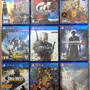PS4 콜 오브 듀티 인피니티 워페어, 콜 오브 듀티 WW2 월드워 2, 더 위쳐 3, 보더랜드3, 어쌔신 크리드 오딧세이, 모두의 골프, 라오어2, 데이즈 곤, 삼국지 14