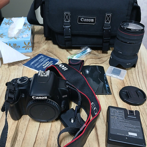 캐논카메라와 프레쉬 셋트