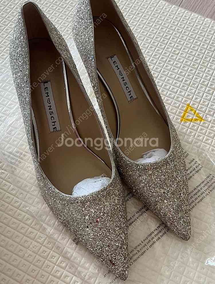 르몽쉐 웨딩슈즈 바닐라 글리터 37 (5cm)--0