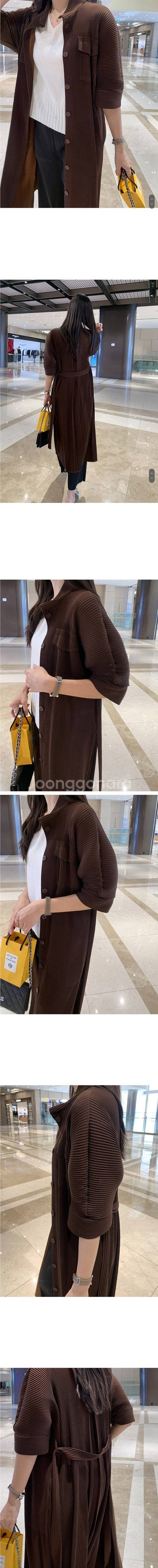 [제이드몽플리츠]쉐이드 카라 롱가디건 (딥브라운)--2