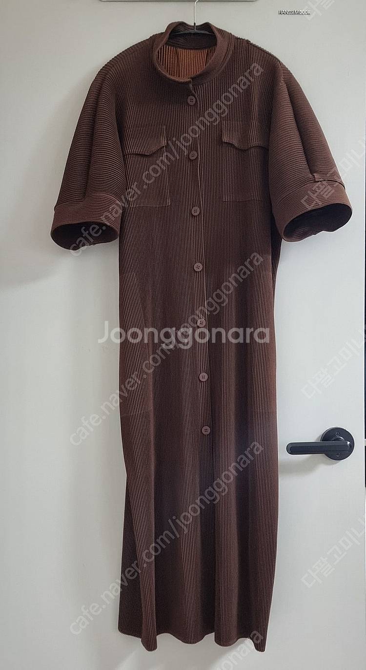[제이드몽플리츠]쉐이드 카라 롱가디건 (딥브라운)--3