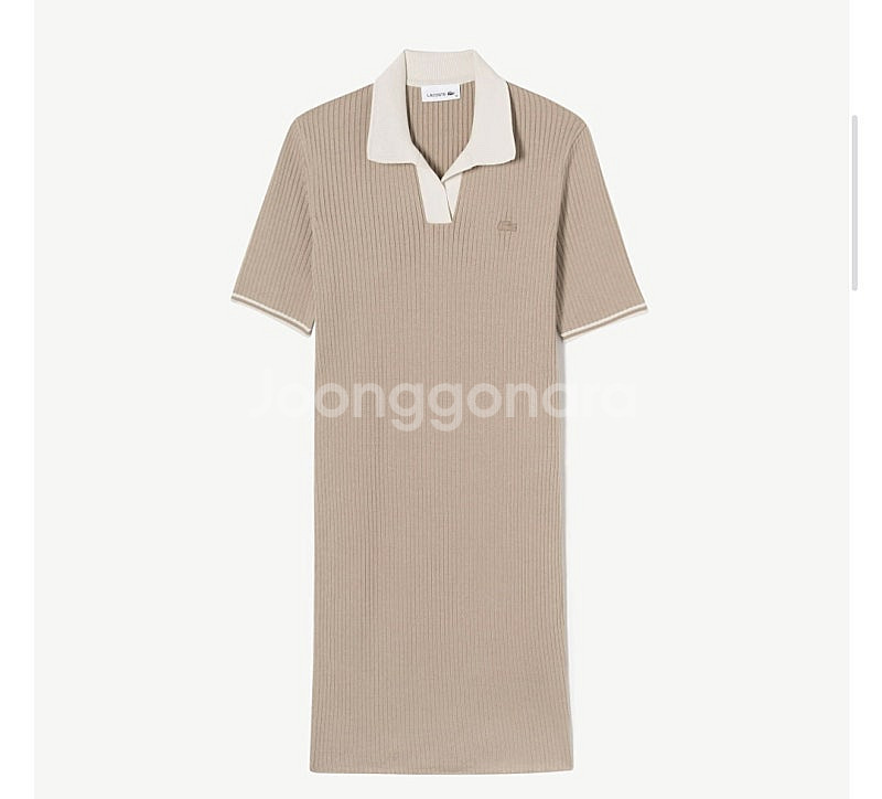 라코스테 오픈 플라켓 립조직 스웨터 드레스--0