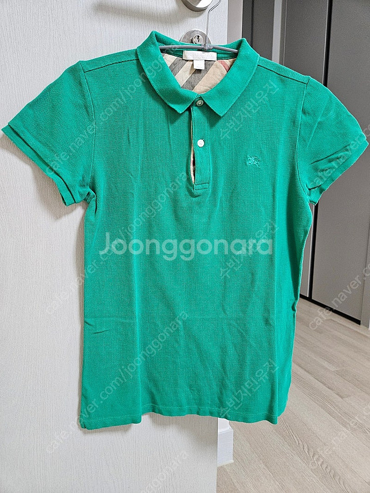 버버리 키즈 12y 반팔 카라티 그린--0