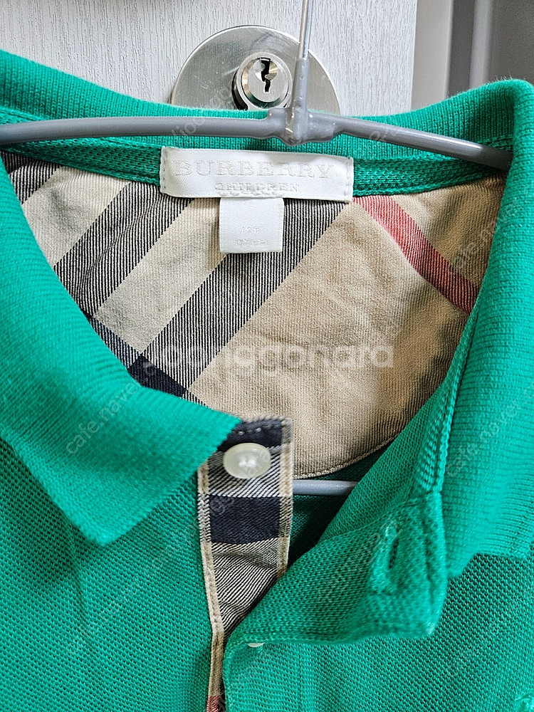 버버리 키즈 12y 반팔 카라티 그린--3