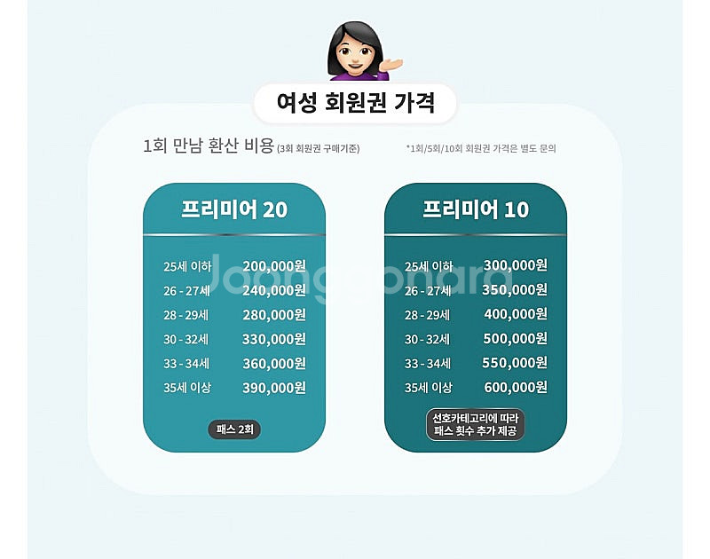 언니의인맥(프리미어20)매칭 2회+패스2회권 양도합니다--1