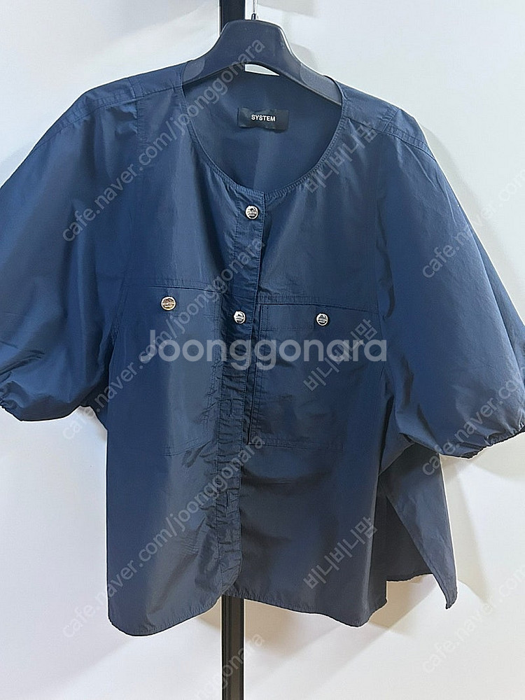 (시스템) 크링클 드로우스트링 슬릿 블라우스--0