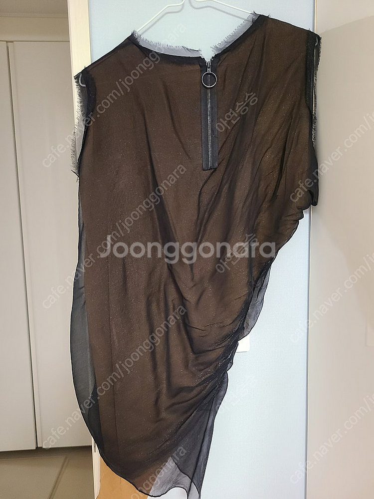 타임 이중 펄 언발 블라우스--1