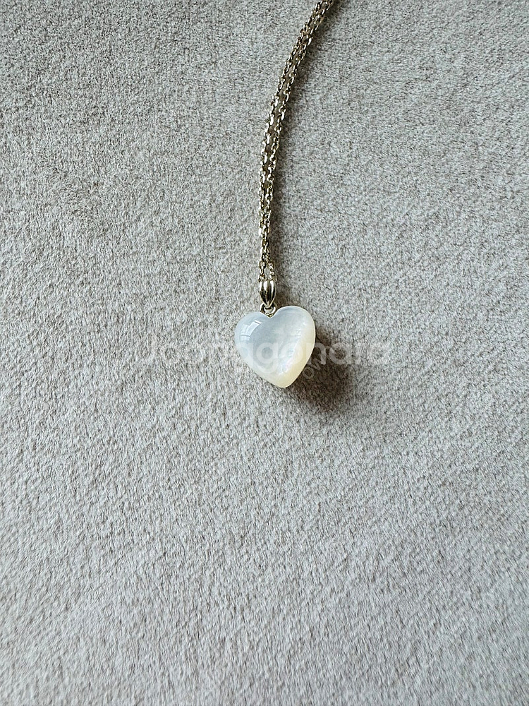 프릿 머메이드 하트 스톤 목걸이 14k mermaid heart stone--2