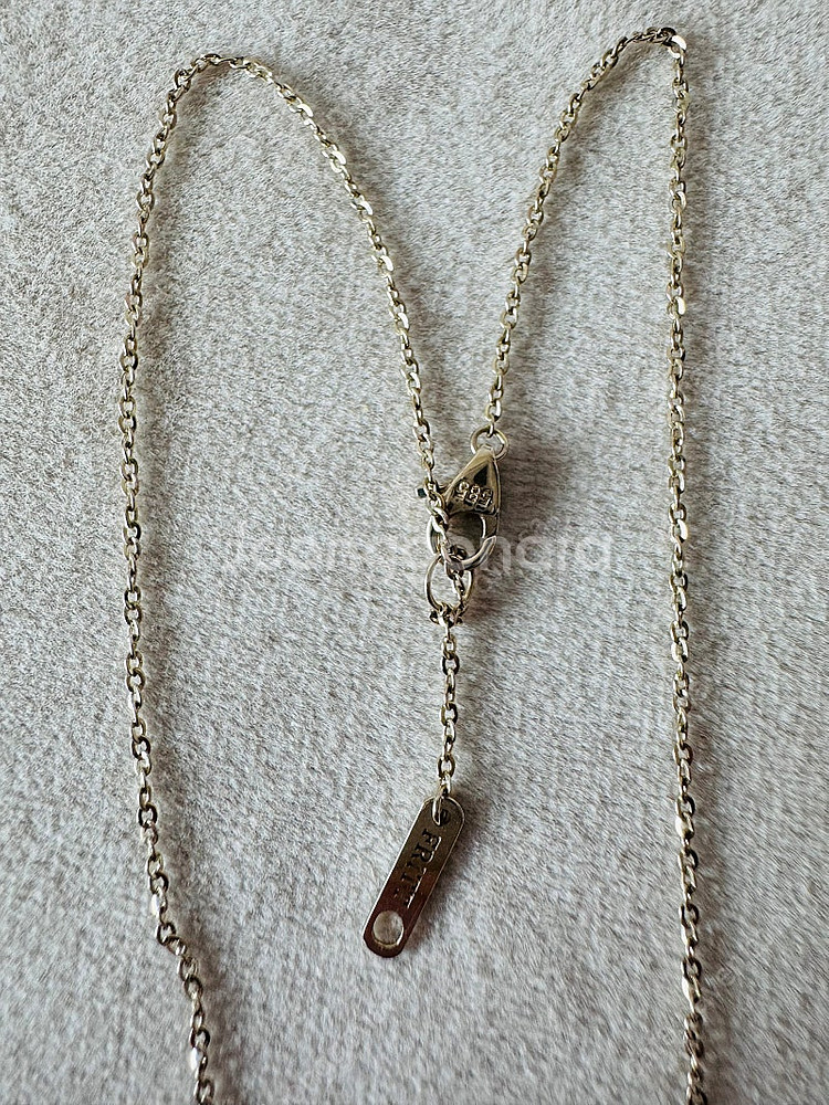 프릿 머메이드 하트 스톤 목걸이 14k mermaid heart stone--3