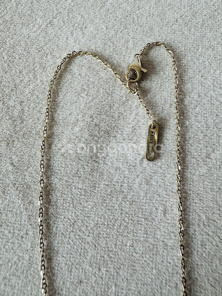 프릿 머메이드 하트 스톤 목걸이 14k mermaid heart stone--4