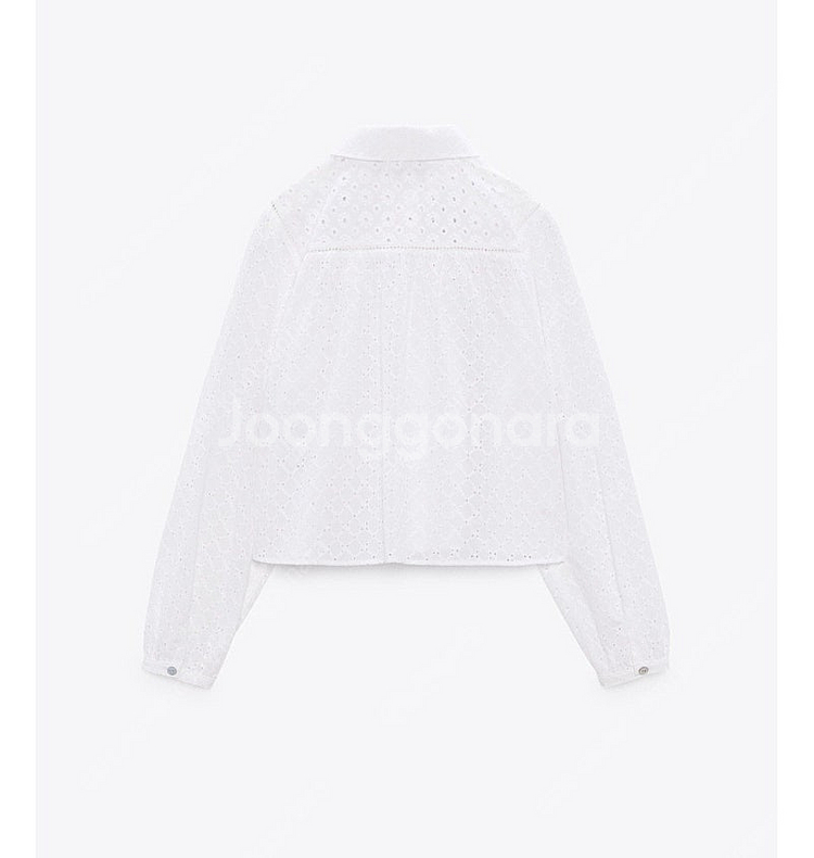 [새상품] ZARA 자라 펀칭자수 크롭셔츠 XS 화이트...--5