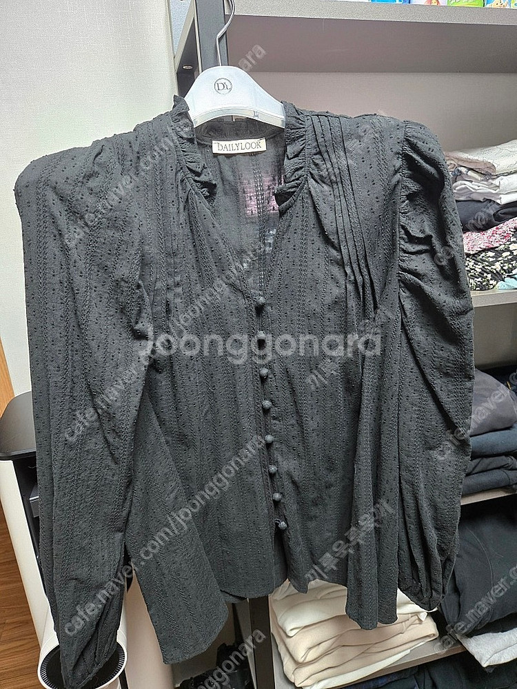 데일리룩 마랑코튼블라우스 블랙 F--4