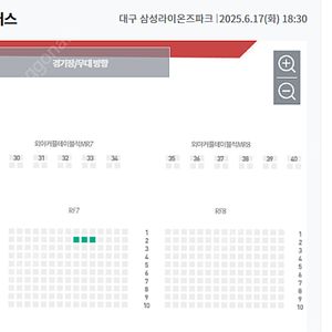 [정가양도] 6월 17일 화요일 3연석 외야지정석 판매 삼성 라이온즈 vs 두산