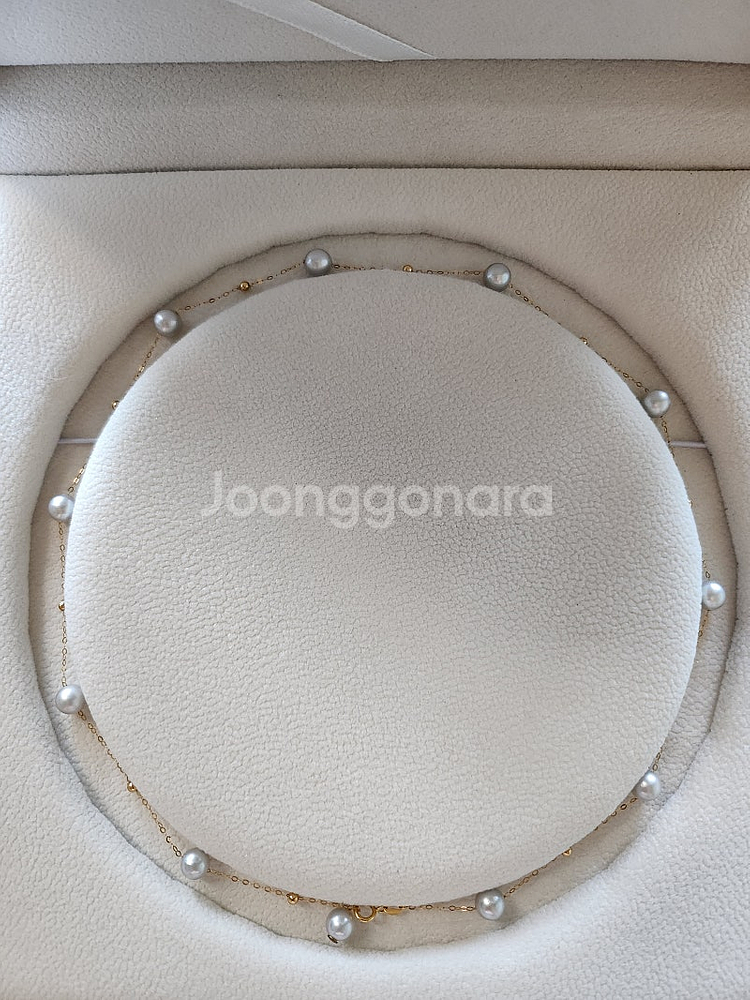 18K 일본 아코야 해수진주 목걸이 귀걸이세트--3