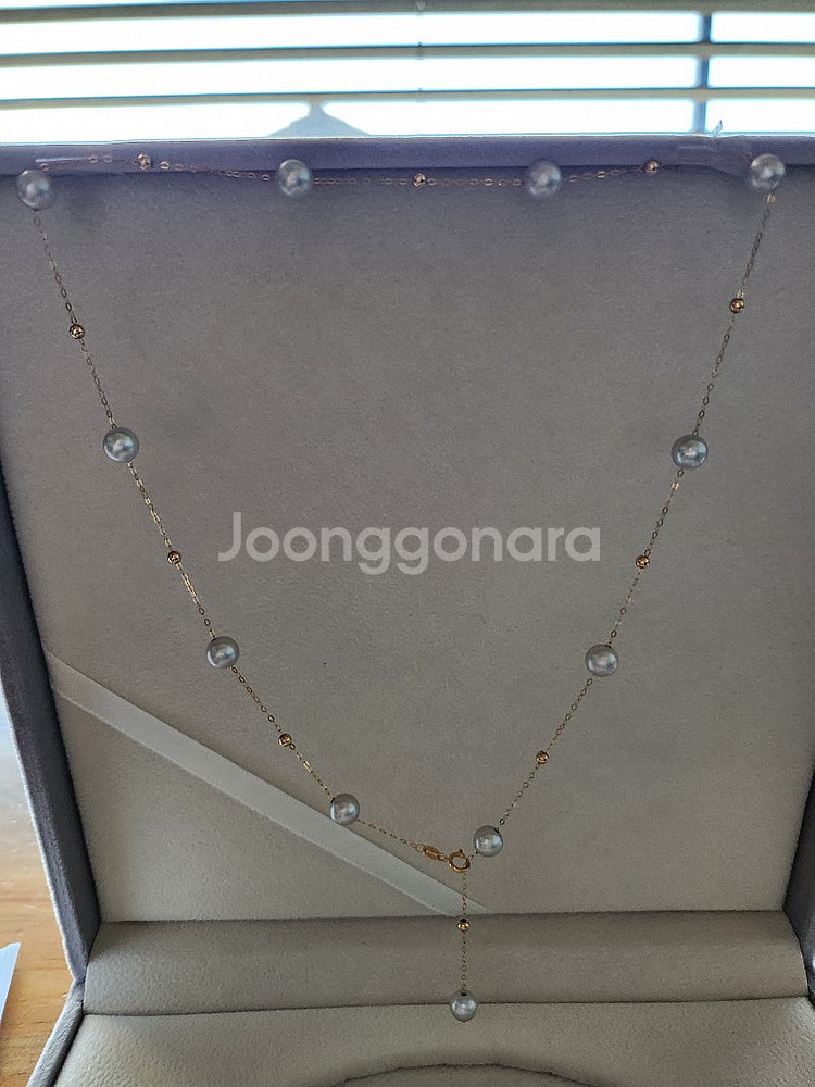 18K 일본 아코야 해수진주 목걸이 귀걸이세트--4