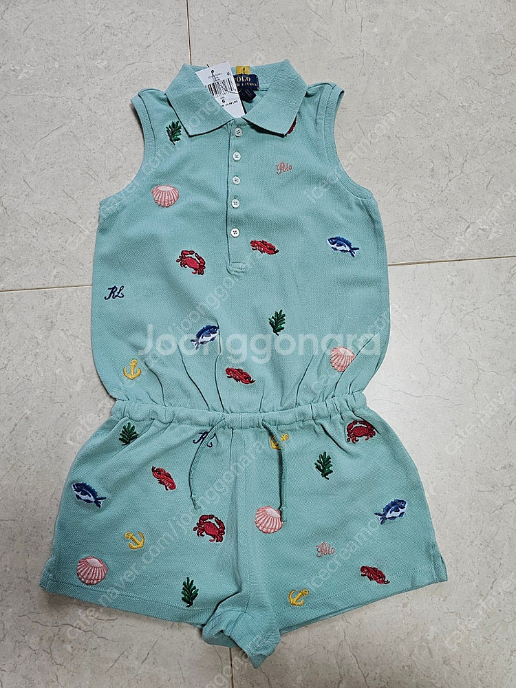 폴로 랄프로렌 여아 올인원 여름 옷 바지 나시 6사이즈--0